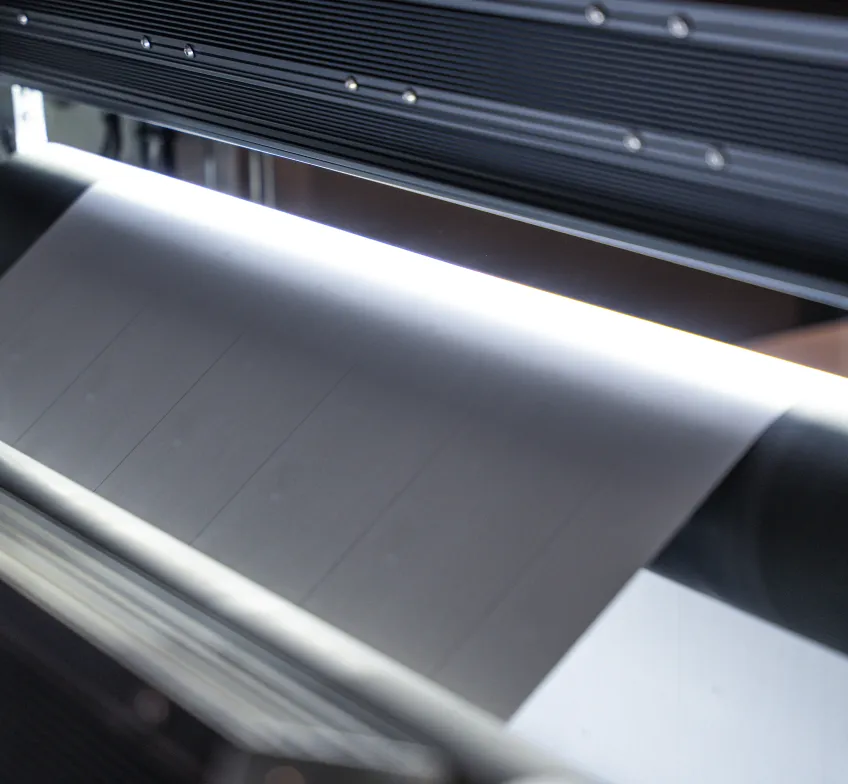 Feuille de papier dans une machine